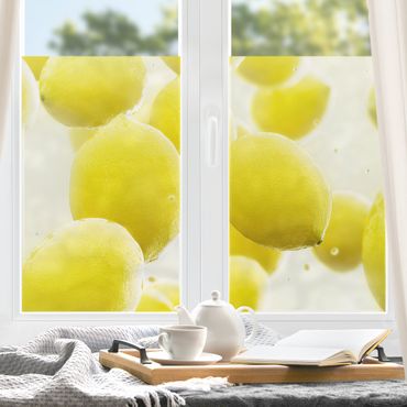 Fensterfolie - Sichtschutz - Zitronen im Wasser - Fensterbilder