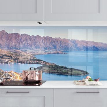 Küchenrückwand aus Glas ESG Spritzschutz 120x60cm Boote Meer Landschaft 