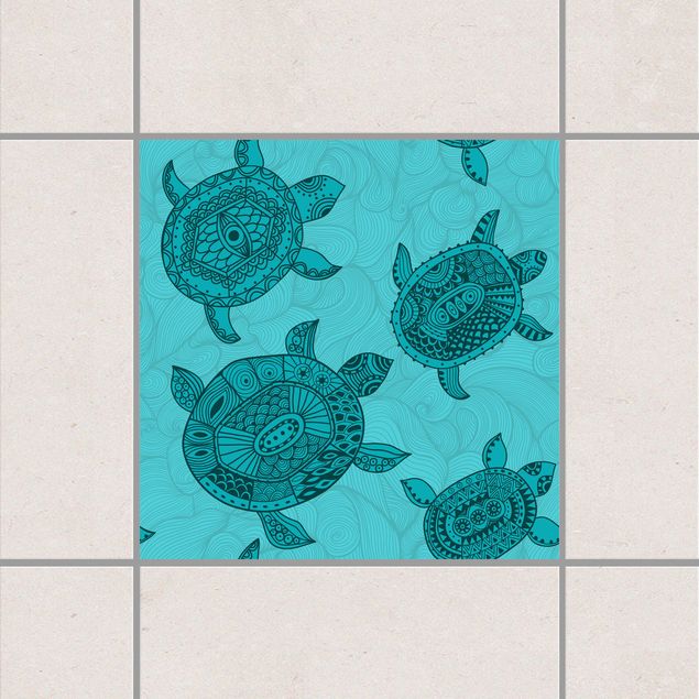 Fliesenfolie Muster Polynesische Meeresschildkröten