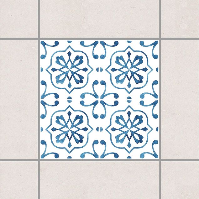Fliesenaufkleber Muster Blau Weiß Muster Serie No.4