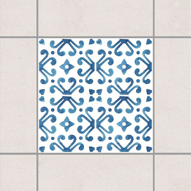 Fliesenfolie Muster Blau Weiß Muster Serie No.7