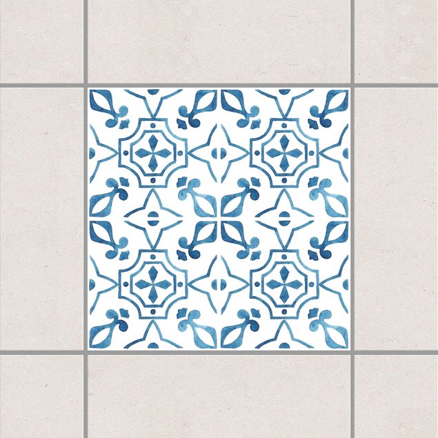 Fliesenaufkleber Muster Blau Weiß Muster Serie No.9