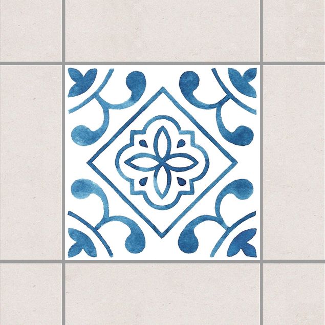 Fliesenaufkleber Muster Muster Blau Weiß Serie No.2