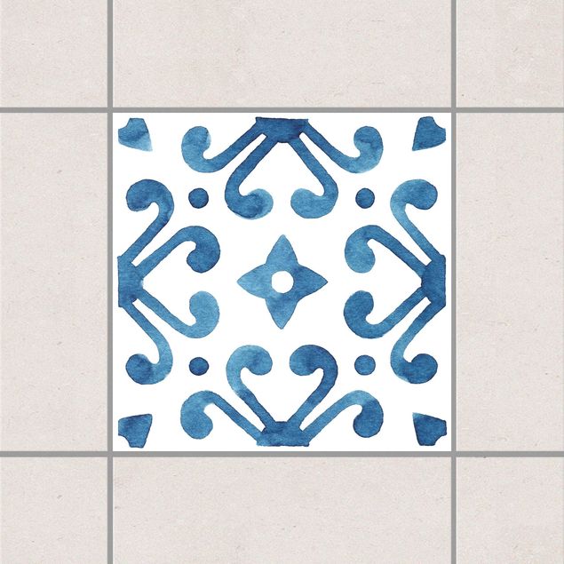 Fliesenaufkleber Muster Muster Blau Weiß Serie No.7