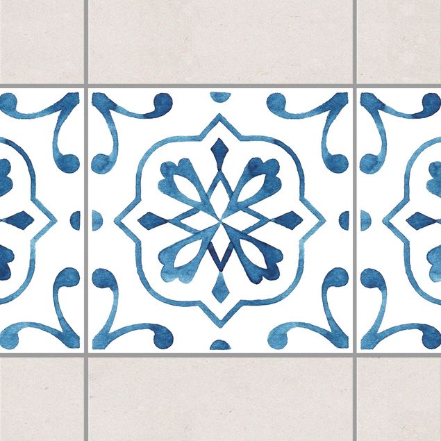 Fliesenaufkleber Muster Muster Blau Weiß Serie No.4