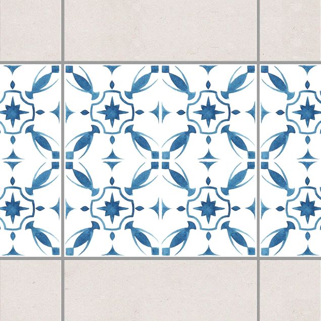 Fliesenaufkleber Muster Blau Weiß Muster Serie No.1