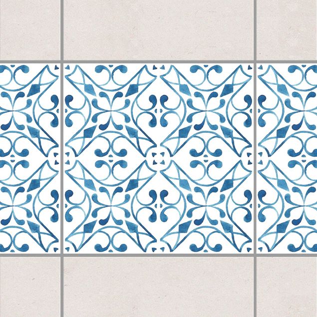 Fliesenaufkleber Muster Blau Weiß Muster Serie No.3