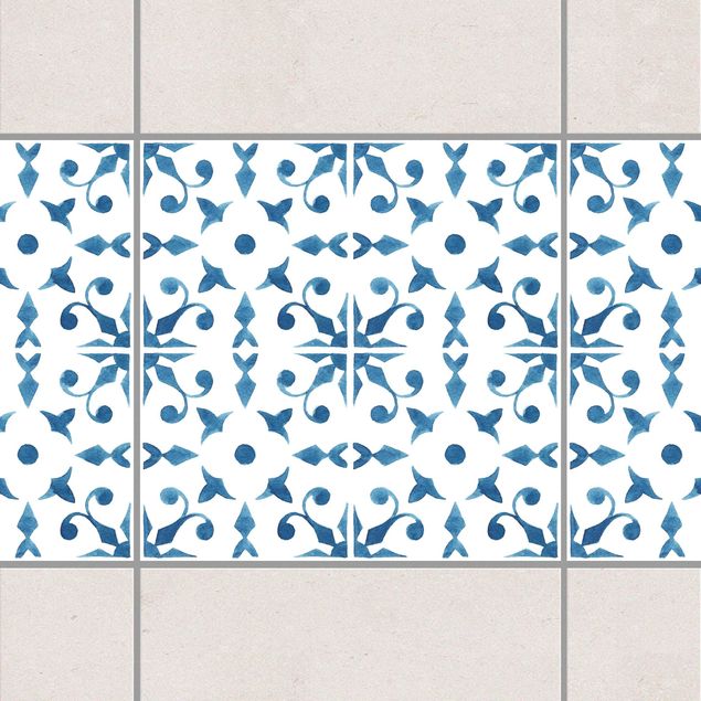 Fliesenfolie Muster Blau Weiß Muster Serie No.6