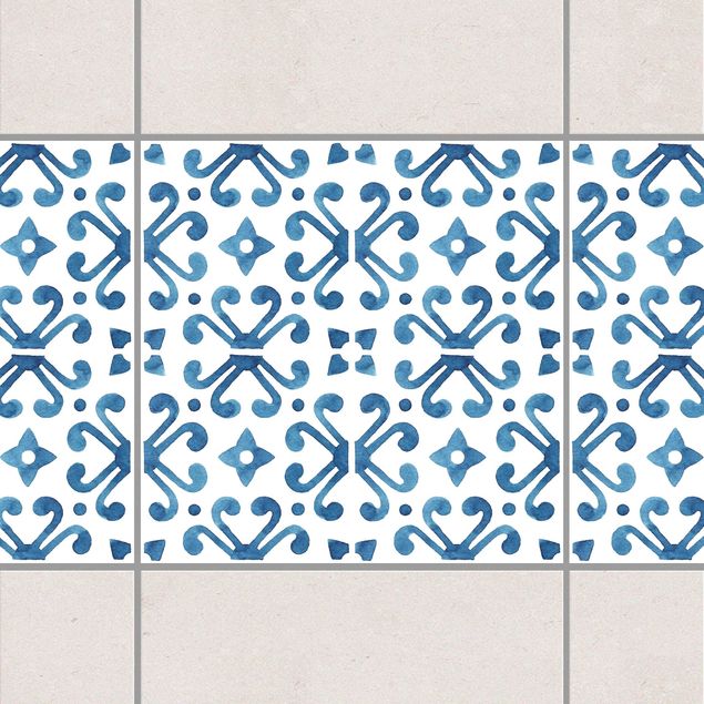 Fliesenfolie Muster Blau Weiß Muster Serie No.7