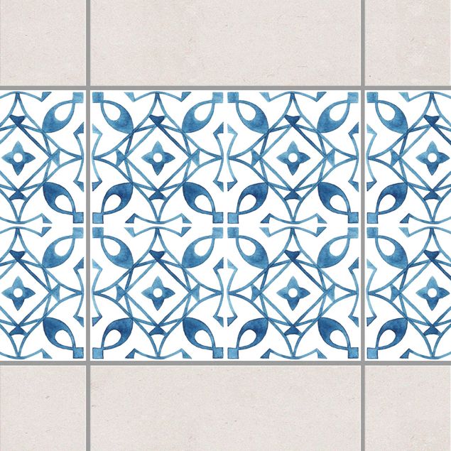 Fliesenfolie Muster Blau Weiß Muster Serie No.8