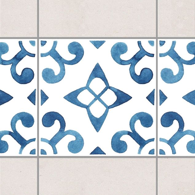 Fliesenaufkleber Muster Muster Blau Weiß Serie No.5