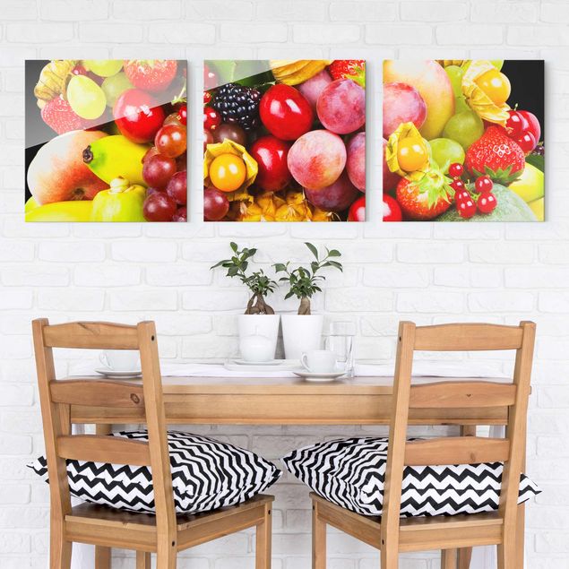 Wandbilder Glas XXL Colourful Exotic Fruits