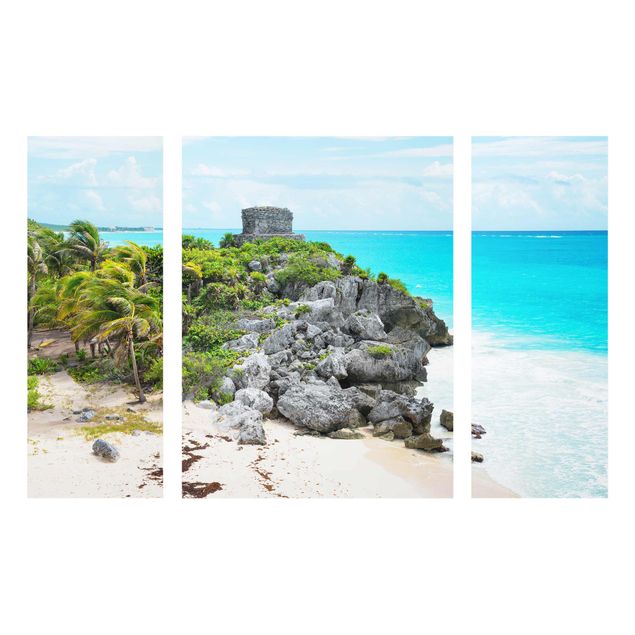 Strand Glasbilder Karibikküste Tulum Ruinen
