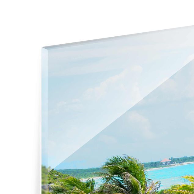Glasbilder Pflanzen Karibikküste Tulum Ruinen
