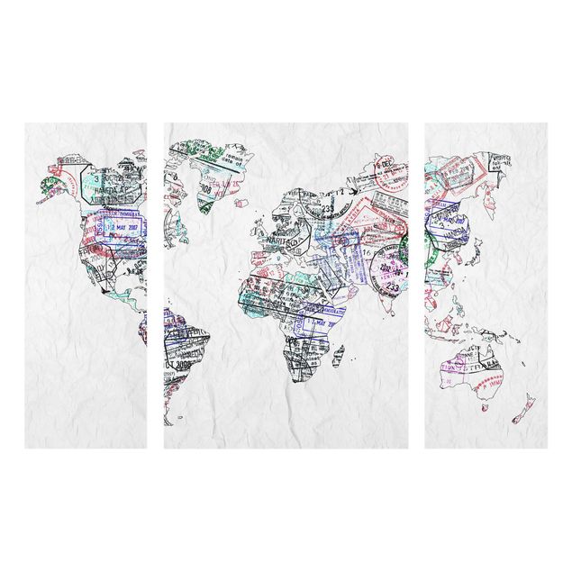 Bilder für die Wand Reisepass Stempel Weltkarte