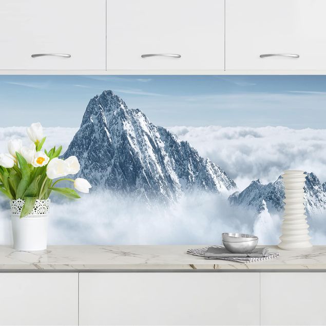 Küchenrückwände Platte Die Alpen über den Wolken