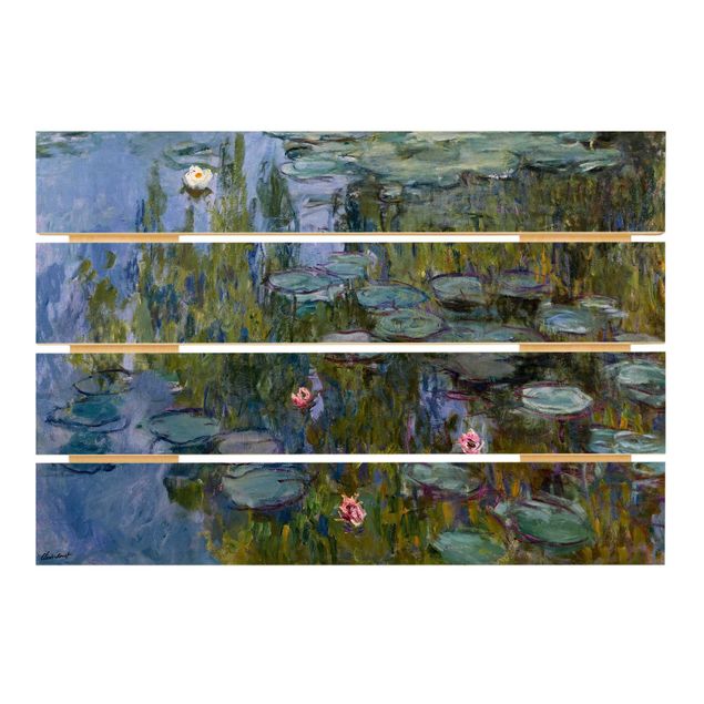 Moderne Holzbilder Claude Monet - Seerosen (Nympheas)