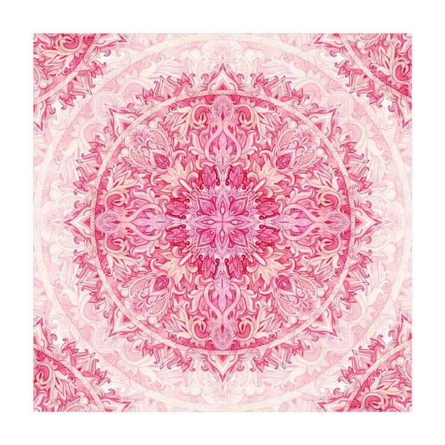 Pink Teppich Mandala Aquarell Ornament Muster pink