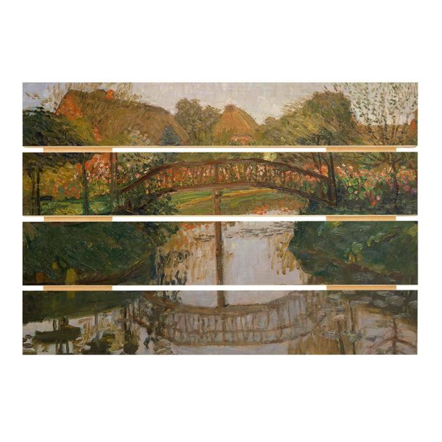 Otto Modersohn Gemälde Otto Modersohn - Bauerngarten mit Brücke