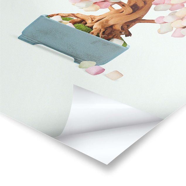 Poster - Jonas Loose - Bonsai mit Marshmallows - Hochformat 4:3