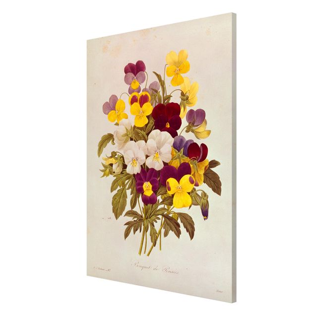 Magnettafel Blumen Pierre Joseph Redouté - Ein Bund von Stiefmütterchen