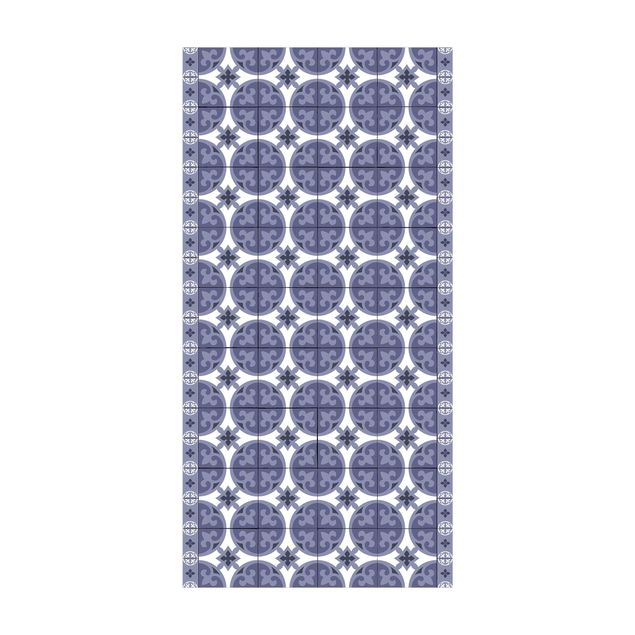 Moderne Teppiche Geometrischer Fliesenmix Kreise Violett