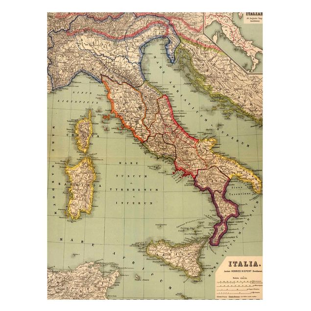 Bilder für die Wand Vintage Landkarte Italien