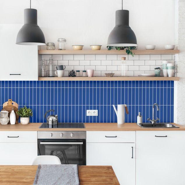 Rückwand Küche Fliesenoptik Subway Fliesen - Blau