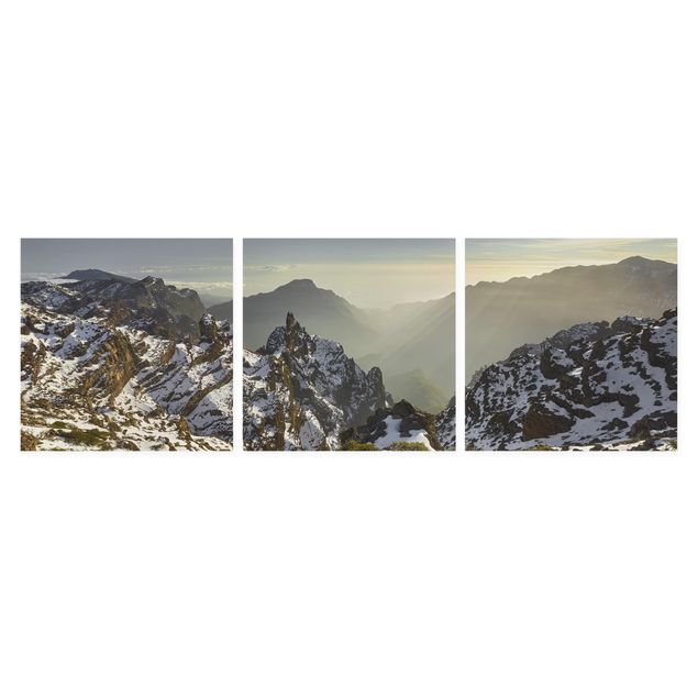 Leinwandbild 3-teilig - Berge in La Palma - Quadrate 1:1