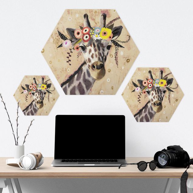 Hexagon Bild Forex - Klimt Giraffe