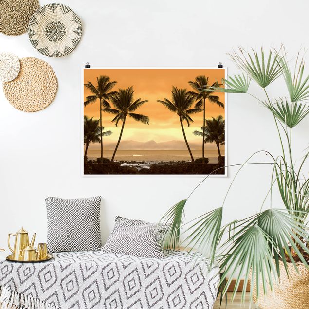Poster Natur Caribbean Sunset II