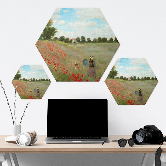 Hexagon Bild Forex - Claude Monet - Mohnfeld bei Argenteuil