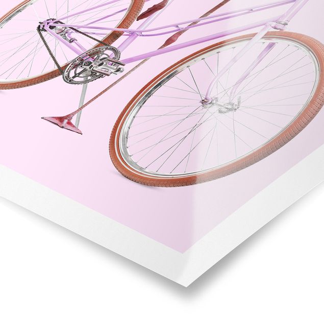 Poster Flamingo mit Fahrrad