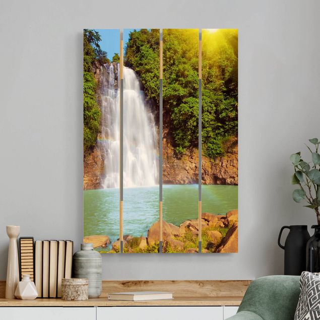 Holzbilder Natur Wasserfall Romantik