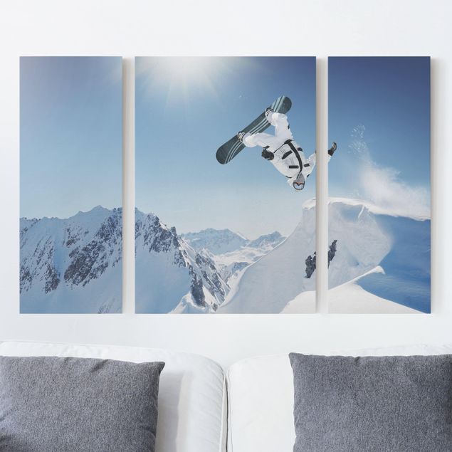 Wandbilder XXL Fliegender Snowboarder