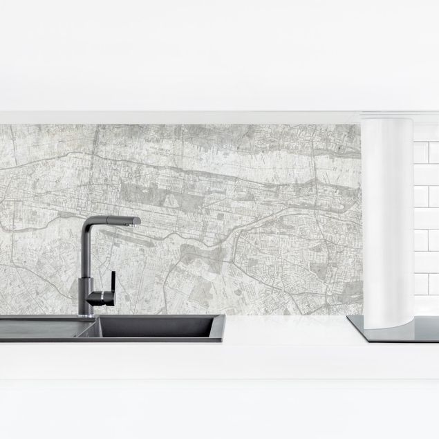 Küchenrückwand Grau New York Stadtplan