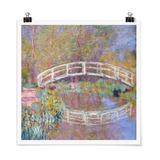 Blumen Poster Claude Monet - Brücke Monets Garten