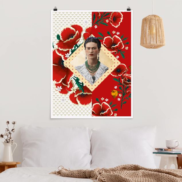 Kunstkopie Poster Frida Kahlo - Mohnblüten