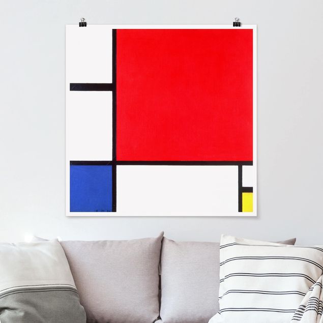 Kunstdrucke Impressionismus Piet Mondrian - Komposition Rot Blau Gelb