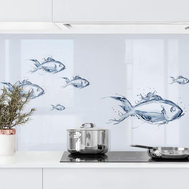 Küchenrückwände Platte Liquid Silver Fish