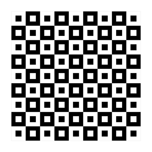 Teppiche Schachbrettmuster Geometrisches Muster aus Schwarz Weißen Quadraten