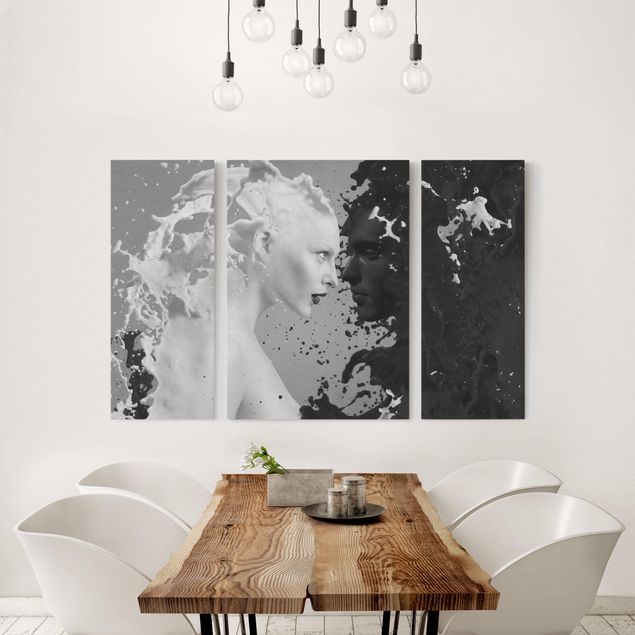 Wandbilder Set Milk und Coffee Bild XXL für Schlafzimmer Wohnzimmer schwarz weiß 