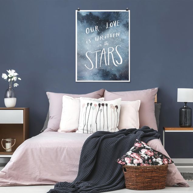 Poster Aquarell Himmlische Liebe - Sterne