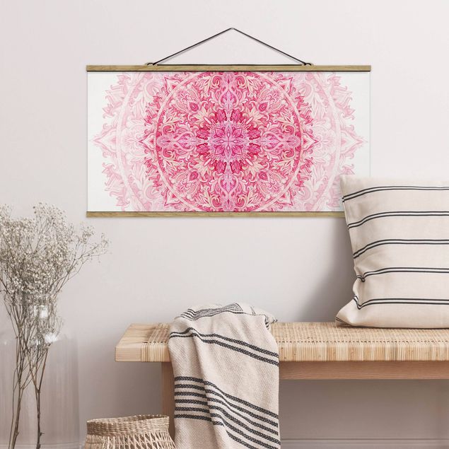 Bilder für die Wand Mandala Aquarell Ornament pink