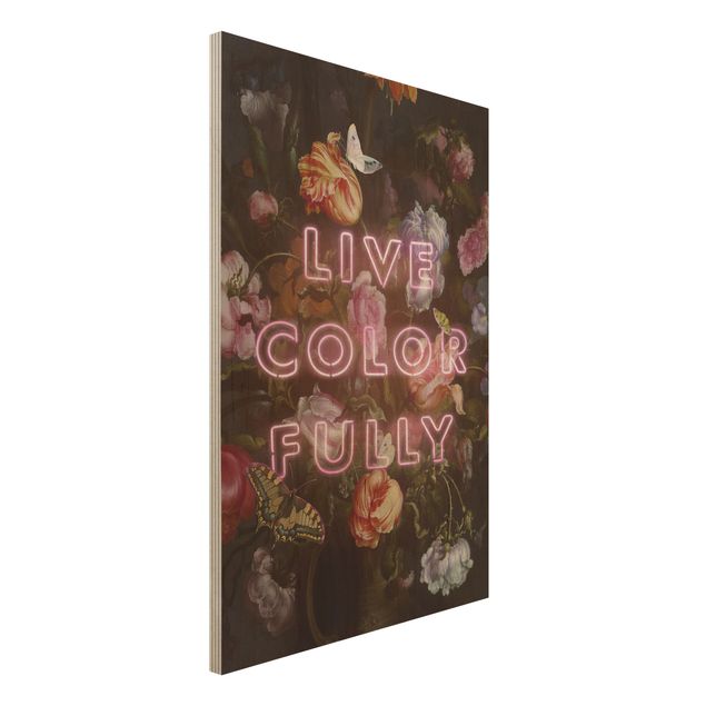 Holzbilder mit Blumen Live Color Fully