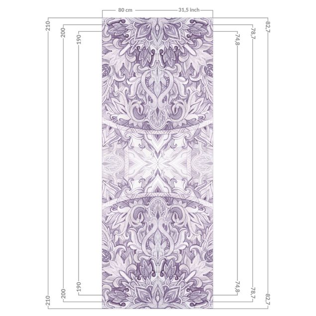 Duschrückwand - Mandala Aquarell Ornament violett