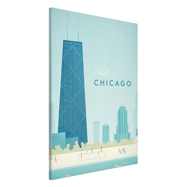 Magnettafel Skyline Reiseposter - Chicago