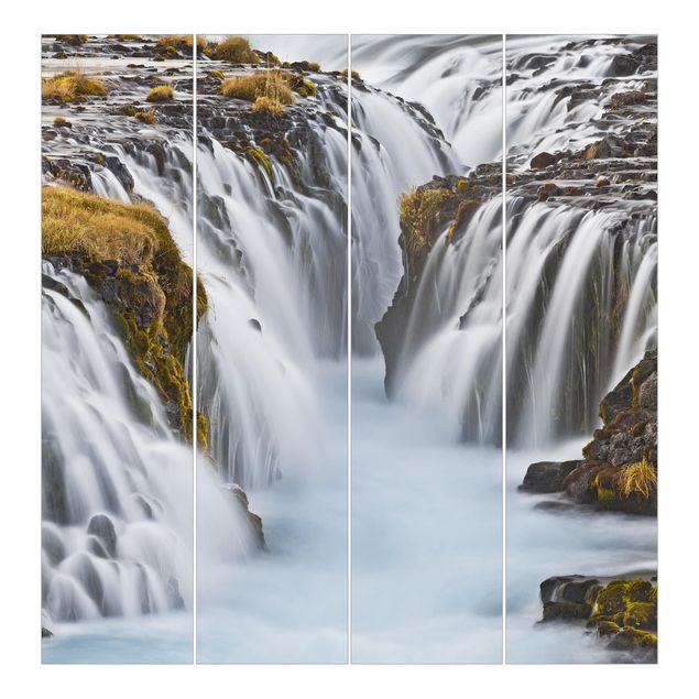 Schiebegardinen Set 6-teilig Brúarfoss Wasserfall in Island