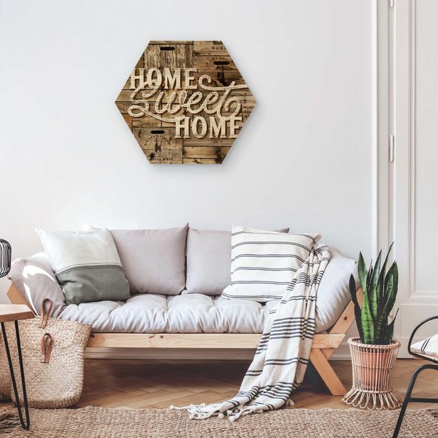 Holzbild mit Spruch Home sweet Home Holzwand