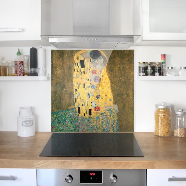 Spritzschutz Glas magnetisch Gustav Klimt - Der Kuß